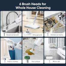 Steam Mop for Floor Cleaning Steam Cleaner for Home with Handheld 6-in-1 Multi-function Attachments for Hardwood Floors Clothes Windows Tiles Grout Furniture Carpet Cleaning - Ver 6
