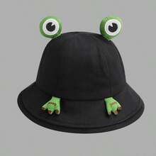 Customized Text Logo Kids Bucket Hat, Summer Thin Frog Hat, Boys/Girls Sun Protection Wide Brim Hat, Cute Cartoon Breathable Outdoor Beach Cap, Frog Shaped Design, Suitable For Outdoor, Beach, Kindergarten - Multicolor - View 12