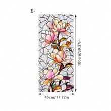 1/5片精緻彩色玻璃花窗貼膜，彩虹稜鏡靜電吸附隱私膜，具備防紫外線與隔熱功能，適用於門窗與居家裝飾 - 彩色 - 查看 16