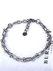 1条不锈钢四叶草手链，适合女士旅行、休闲佩戴 - 銀色 - 查看 19