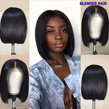 28 Inch 13x4 HD Lace Frontal Long Straight Wig Virgin Brizilian Hair Wigs 200% Density Glueless Wig With Fiber Wig For Women 13x4 Ear To Ear Lace Front Long Hair Pre Plucked Natural Hairline Wig Daily Use - Natural & Black - View 1