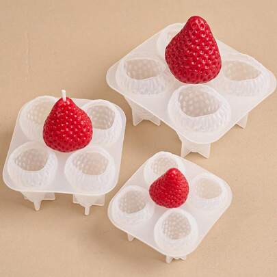 1/8 khuôn silicon hình dâu tây 3D, khuôn mô phỏng trái cây để trang trí nhà cửa, phòng ngủ, đám cưới, khuôn silicon 3D, khuôn trái cây sống động như thật, khuôn làm nến và xà phòng, nến thơm tự làm, khuôn đất sét làm nến và xà phòng, quà tặng cho phụ nữ, quà tặng mùa đông, quà tặng ngày lễ, đồ thủ công tự làm cho đám cưới, quà sinh nhật, xà phòng, đúc thạch cao và nhựa.