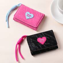 1 Cute Pink Love Button 30% Coin Purse-Multi-Function Card Holder Lady's Wallet, Rose Red/Black/White Multicolor Optional, PU Craft Meticulous, Suitable For Parties, Classrooms, Parties, High-End Occasions. - Multicolor - View 13
