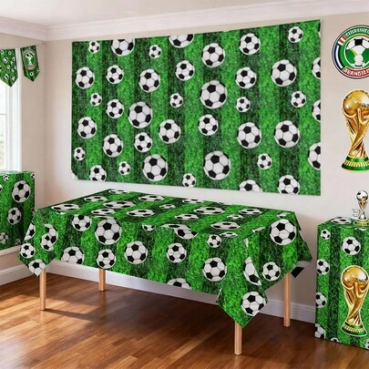  FIFA Football Decorations, Football Tablecloths, Club Fan Party Decorations, PE Football Background Cloth, Wall And Living Room Decoration Cloth, Football Party Supplies, Decorative Tablecloths