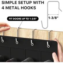 Simple Houseware 24 Pockets - Crystal Clear Over The Door Hanging Shoe Organizer, Black (64'' X 19'') - 黑色 - 查看 7