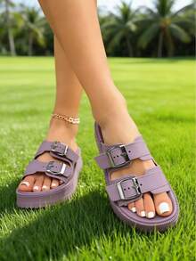 FZY New Women's Home Slippers, Casual Sandals, Quiet Thick-Soled Slippers, Non-Slip Design, Comfortable Materials, Ergonomic Design, High-Quality Winter Home Slippers For Women, Suitable For Various Occasions And People, Solid Color Design, Stylish And Simple, An Indoor Essential, A Popular Bestseller.Must-Have Outfits For Valentine's Day,Essential Easter Outfits - 紫色 - 查看 4