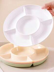 1pc Unstoppable Heart-Shaped Party Snack Serving Tray, Appetizer Plate, Snack Bowl, Multi-Tier Snack Bowl Plate, Nuts, Candy, Fruit Container, Reusable Plastic Snack Tray With 4 Compartments, Suitable For Home And Restaurant - Multicolor - View 2