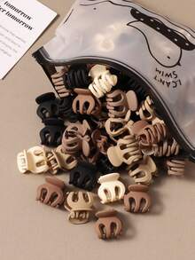 10/20/30pcs Matte Pumpkin Claw Hair Clips, Elegant Hair Claw Ponytail Holder, Women Classy Updo Hair Accessories - Multicolor - View 1