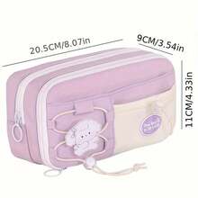 1pc Large Capacity Pencil Case, Multi-Functional Multi-Layer Pen Bag, High School Student Stationery Box With Front Pocket, Adjustable, Minimalist Stylish INS Gift, Back To School Gift - Single Piece - View 7