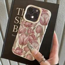 Oil Painting Tulip Pattern Soft Shell Litchi Texture Phone Case, Suitable As Birthday And Christmas Gift For Couples, Girlfriends, Daughters, Teenagers - Antique White - View 3