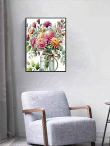 1pc DIY Diamond Painting - Floral Vase, Home Decor, Full Drill, 30*40cm/40x50cm - Sets - View 3