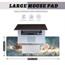 Alfombrilla de mouse para juegos de Navidad Papá Noel diseño de reno nieve antideslizante XL para computadora con teclado para trabajo jugadores oficina hogar 31.5 x 11.8 pulgadas - Navidad01 - Ver 2
