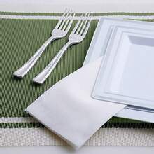 200PACK Disposable Hand Towels for Bathroom Soft and Absorbent Paper Guest Towels Disposable Decorative Bathroom Hand Napkins for Kitchen Parties Weddings Dinners - Paquete de 200 - Ver 4