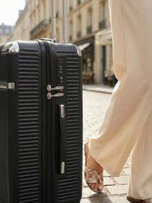Carry-On Suitcase For Domestic And International Travel, 4 Double Wheels, 360° Rotating Lock, Built-In Padlock - Negro - Ver 4