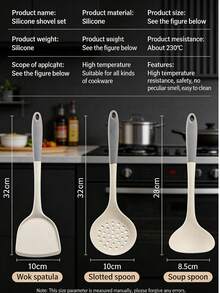 Muỗng xới silicon, bộ muỗng xới silicon chống dính chuyên dụng, muỗng xới silicon chịu nhiệt dùng trong nấu ăn tại nhà. - Nhiều màu - Xem 5