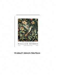 1 Stück rahmenloses William Morris Stil Kolibri Blumen Kunstdruck, Vintage botanisches Poster mit Vogel & Blumen, gemütliche Cottagecore Wanddekoration für Wohnzimmer, Schlafzimmer, Studentenwohnheim, ausgefallene Poster, Zimmer Dekoration, Geschenk - Kolibri - Übersicht 12