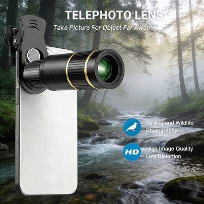 Lente telefoto con 22X de zoom, accesorio de lente para cámara de smartphone, adecuado para fotografía de larga distancia en smartphones