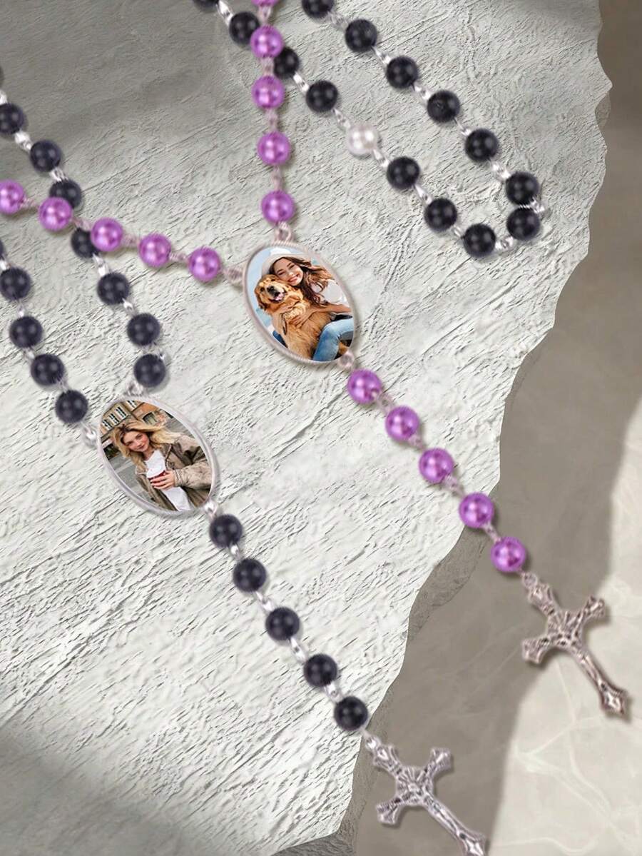 Custom Photo Pendant Jewelry, Custom Photo, Hip-Hop Style Photo Pendant, Custom Round Photo Pendant, Alloy Metal, Gift For Her - Multicolor - View 1