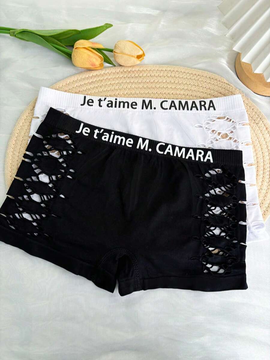 1 chiếc quần lót tùy chỉnh, cạp quần có thể in chữ, tên, lời chúc, ngày kỷ niệm, logo thương hiệu, quần short thể thao chạy bộ/tập yoga không đường may, quần lót thoáng khí khoét lỗ, quần short chống lộ nội y, quà tặng kỷ niệm, sinh nhật cho bạn bè, bạn gái, vợ.