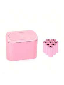 1pc Plastic Car Trash Can With Lid, Universal Car Garbage Can That Can Be Hung On Car Door, Comes With Trash Bags - A - View 13