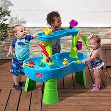 Rain Showers Splash Pond Water Table Water and Sand Activity Sensory Playset Summer Outdoor Toys 13 Piece Water Toy Accessories For Toddlers 1.5+ Years Old Blue and Green - como en la foto - Ver 3