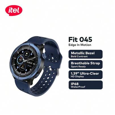 itel Đồng hồ thông minh ISW-O45 với màn hình IPS HD 1.38 inch, gọi điện Bluetooth, thời lượng pin 12 ngày, ghép nối TWS, nhiều chế độ thể thao, chống nước IP68, theo dõi nhịp tim và cảm biến SpO2.