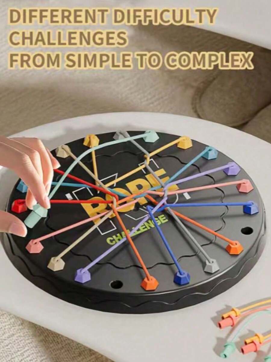 1 Set Mainan Puzzle Tantangan Melepas Ikatan, Latihan Berpikir Cerdas & Logika, Permainan Meja Multipemain, Perlengkapan Pesta - MultiWarna - View 1