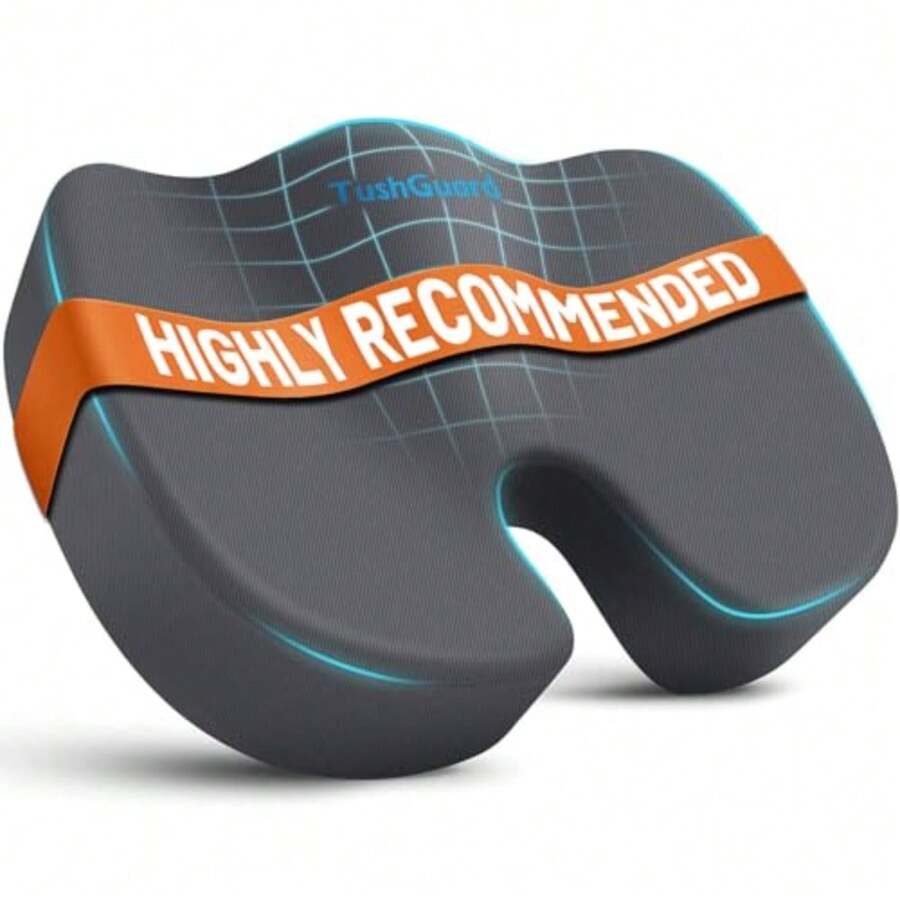 Seat Cushion Office Chair Cushions Car Seat Cushion Non-Slip Relief Chair Pad Memory Foam Butt Pillow for Computer Desk Office Chair Grey - Gris - Ver 1