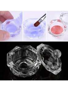 Cốc vệ sinh cọ vẽ móng hình dáng bất đối xứng độc đáo - Dụng cụ tạo hình bột và dung dịch acrylic trong suốt, phù hợp cho những người yêu thích làm đẹp và nghệ thuật vẽ móng - Dễ dàng vệ sinh - Trong sáng - Xem 2