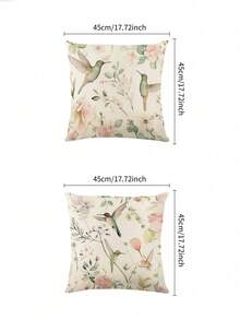 2入組印花亞麻外觀方形抱枕套,現代風格,45cm*45cm/17.72in*17.72in,柔軟舒適,適用於日常家居裝飾（不含枕芯） - 彩色 - 查看 5