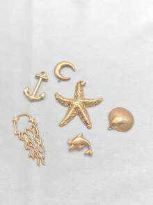 1 chiếc mặt dây chuyền hình yếu tố đại dương, phong cách thường ngày, đa năng, thích hợp đeo hàng ngày. - Vàng - Xem 2