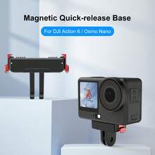 Dành cho Osmo Action 6 / Nano PULUZ Đế gắn từ tính hai càng bằng nhựa, tháo nhanh (Màu đen) - Xem 2