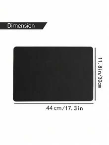 Minimalist Household Anti-Slip Heat-Resistant Anti-Fouling Insulation Durable Washable Leather PVC Black Square Placemat - Black - View 2