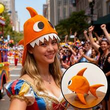 1 Piece Party Hat, Cute And Funny Shark Hat, Unisex Adults, Suitable Halloween,, Party Costume Props - 1PC 鯊魚帽子 - 查看 5