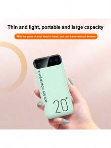 Power Bank 20000mAh Power Bank, Large Capacity, Portable Charger, Type-C/Micro Interface, Slim Battery Pack, External Mobile Phone Charger Compatible, Tablet, Smart Watch, Suitable For IPhone, Android And Other Mobile - Black - View 3