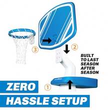 Splash Hoop Swimming Pool Basketball Game Includes Poolside Water Basketball Hoop 2 Balls and Pump Choose Your Style - Azul - Ver 6