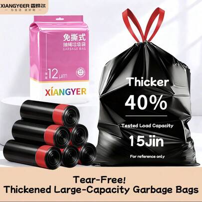 150PCSSay Goodbye To The Trouble Of Traditional Hand-Tearing Break Points. More Convenient And Efficient To Use. Thickened And Upgraded To 12μm. 40% Thicker Than Model. Stronger And More . Strong Load-Bearing Capacity. Not Easy To Break During Daily Garbage Transportation.