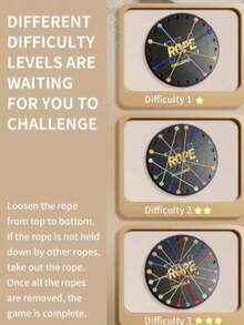1 Set Mainan Puzzle Tantangan Melepas Ikatan, Latihan Berpikir Cerdas & Logika, Permainan Meja Multipemain, Perlengkapan Pesta - MultiWarna - View 5