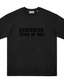 Esse Designer Mens T Shirt Summer Fashion Simplesolid Black Letter Printing Tshirts Couple Top White Shirt Casual Loose Women Tees Polo Essen Shirt Tials Tshirt Ax - 黑色 - 查看 1