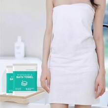 18 Count Disposable Bath Towels Camping Towel Gym Towel Barber Towel Large Size 27.5"x55" Portable Thickened Absorbent Individually Packed for Travel Hotel Camping Spa Business - Blanco - Ver 3