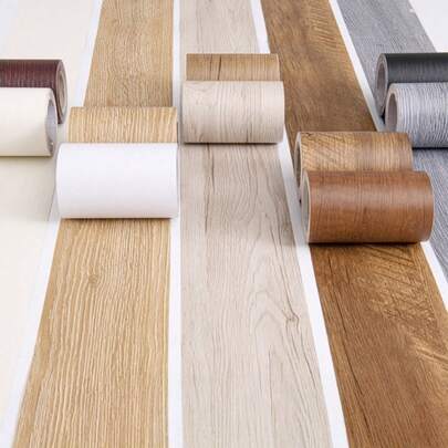 1卷 3.15英寸 x 196.85英寸 自粘木纹修补胶带 - 带有木纹图案，易于粘贴用于地板修补，可移除用于家具修补，也适用于墙壁/桌子/门