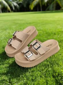 FZY New Women's Home Slippers, Casual Sandals, Quiet Thick-Soled Slippers, Non-Slip Design, Comfortable Materials, Ergonomic Design, High-Quality Winter Home Slippers For Women, Suitable For Various Occasions And People, Solid Color Design, Stylish And Simple, An Indoor Essential, A Popular Bestseller.Must-Have Outfits For Valentine's Day,Essential Easter Outfits - 卡其色 - 查看 5