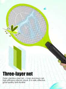 Rechargeable Electric Fly Swatter Racket For Home And Outdoor, 3000 Volts, Large Size (Colors Sent Randomly) - US A Type Plug(110-127V) - View 15