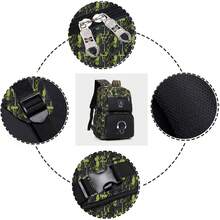 Asge Luminous Backpack For Men And Women, Middle School Students, Leisure Backpack, School Bag Set With Large Capacity - Green - View 2