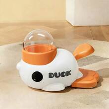 黄色鸭子造型猫咪零食分配器，手动按压式互动宠物玩具，塑料材质，无需电池，慢食训练玩具，益智娱乐零食奖励玩具，适用于猫咪、中小型犬和大型犬，宠物日常用品及节日礼物 - 彩色 - 查看 10