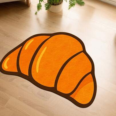 1 件装不对称牛角面包印花地毯，裁剪公差 1-5 厘米，创意家居装饰地毯，浴室垫，门垫，小地毯，地毯，垫子，家居装饰，区域地毯，户外垫，区域地毯，卧室地毯，可水洗舒适时尚，多种尺寸可选