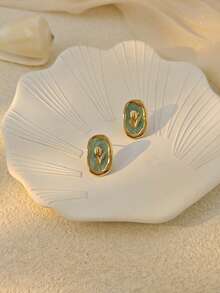 3 paires de boucles d'oreilles à clous pour femmes, bijoux pour femmes, boucles d'oreilles en acier inoxydable imperméables anti-décoloration hypoallergéniques, boucles d'oreilles vintage minimalistes de luxe à la française avec motif trèfle à quatre feuilles, cœur, carré, géométrique irrégulier, feuille de plante, motif marbre, émail goutte d'huile, pour le quotidien, le travail, le bureau, les rendez-vous, les rencontres entre amis, les fêtes, les vacances, assorties aux tenues d'été, chemises, robes, cadeau pour l'Aïd, le Ramadan, la Saint-Valentin, la Fête des Mères, l'anniversaire de la petite amie - Multicolore - Voir 6