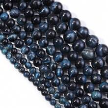 1pc AB Grade Deep Blue Tiger Eye Beads, 6/8/10/12mm Natural Stone Beads For Jewelry Making - Dark Blue Tiger Eye - View 5