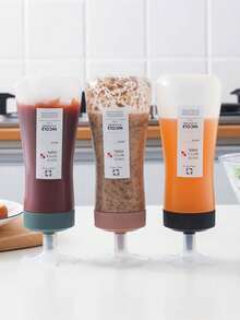 Chai bóp đựng nước sốt 5 lỗ, dụng cụ phân phối nước sốt đa năng, chai bóp đựng gia vị dùng trong gia đình, dùng cho salad, tương cà, nước tương, nước chấm. - Xem 1