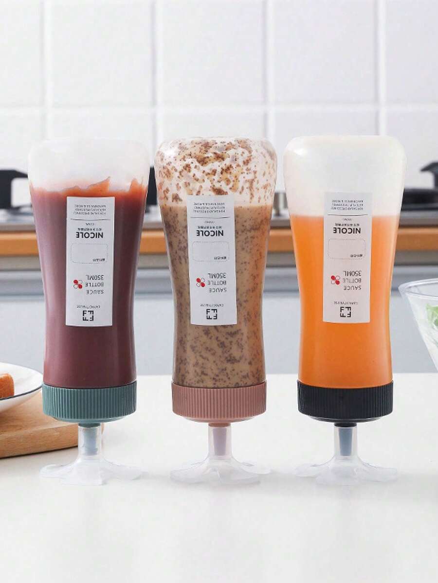 Chai bóp đựng nước sốt 5 lỗ, dụng cụ phân phối nước sốt đa năng, chai bóp đựng gia vị dùng trong gia đình, dùng cho salad, tương cà, nước tương, nước chấm. - Xem 1
